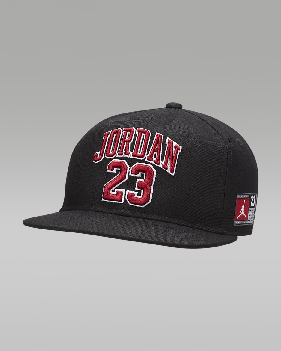 Gorra para ninos talla grande Jordan Jersey Flat Brim Cap Negro